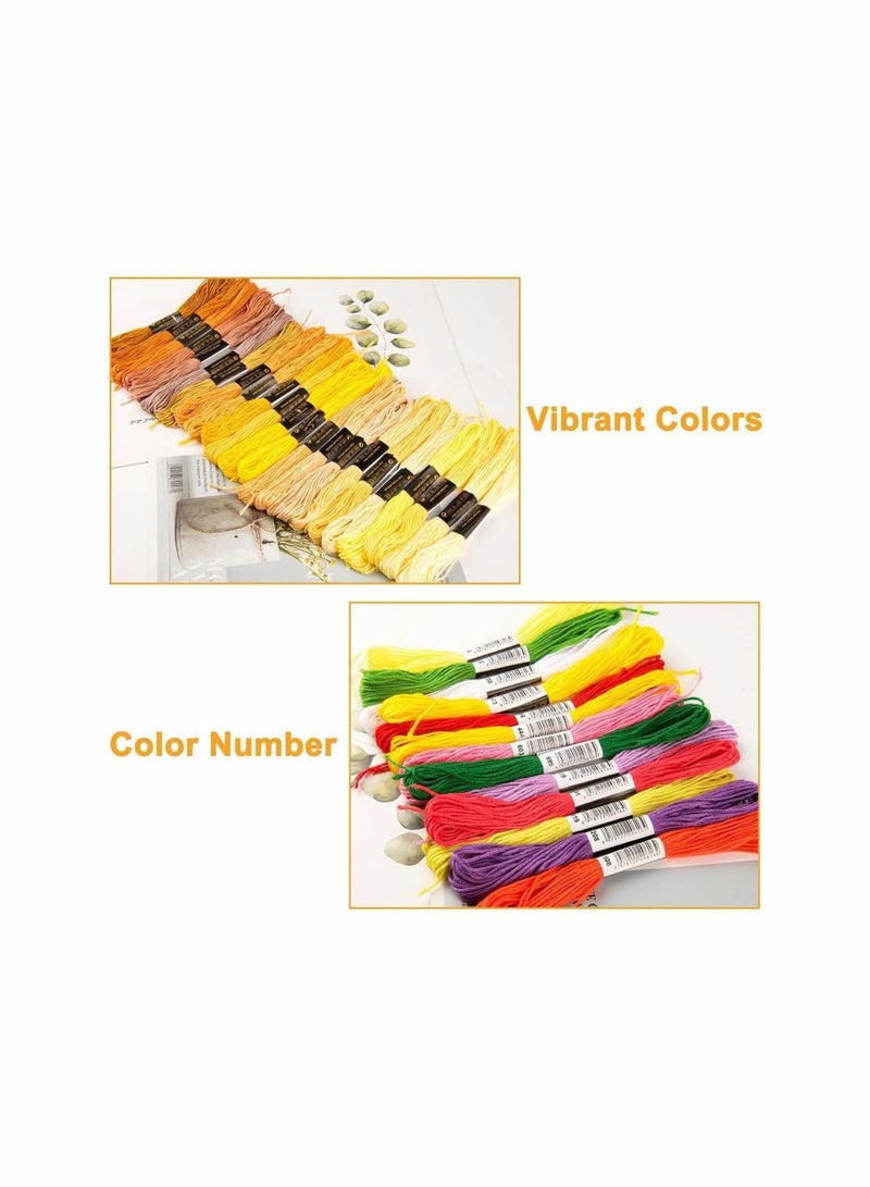 Embroidery Thread, Colored Pack of 200 Skeins, Cotton Thread for Cross Stitch Bracelet Yarn, Craft - Image 3