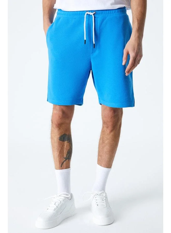 GRIMELANGE UNCERTAIN Men's Comfort Fit Saks Blue Shorts & Bermuda.