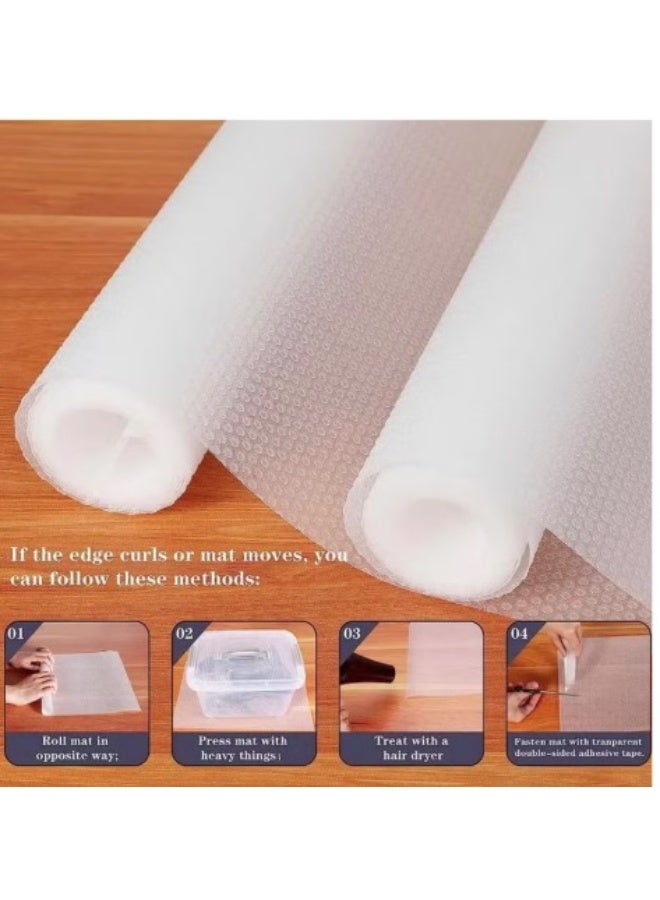 eBasket (2 pieces) Silicone mat roll for kitchen shelves, drawers, cabinets and offices, washable, high quality material (size 5m*47cm) - Image 1