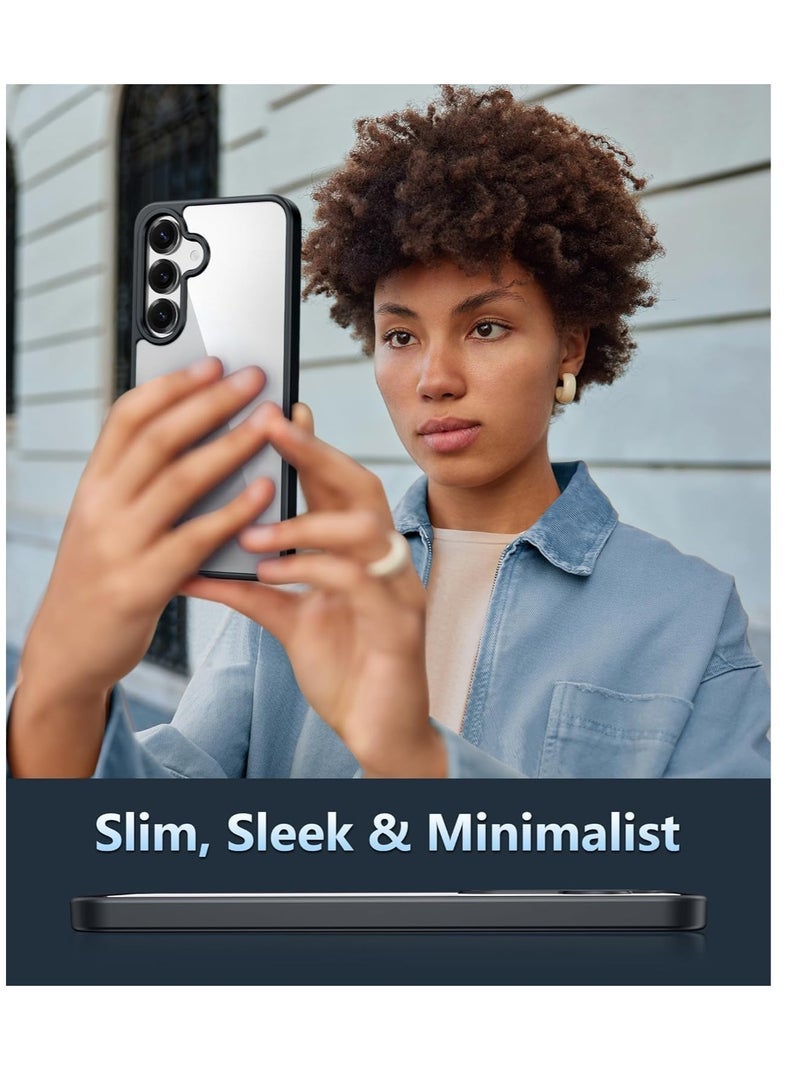 تين تك جراب سامسونج جالاكسي A36 مضاد للاصفرار - جرابات شفافة متينة مقاومة للصدمات (أسود) - Image 2