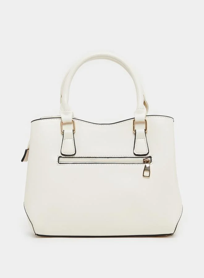 Styli Drop Chain Color Block Handbag with Top Handle