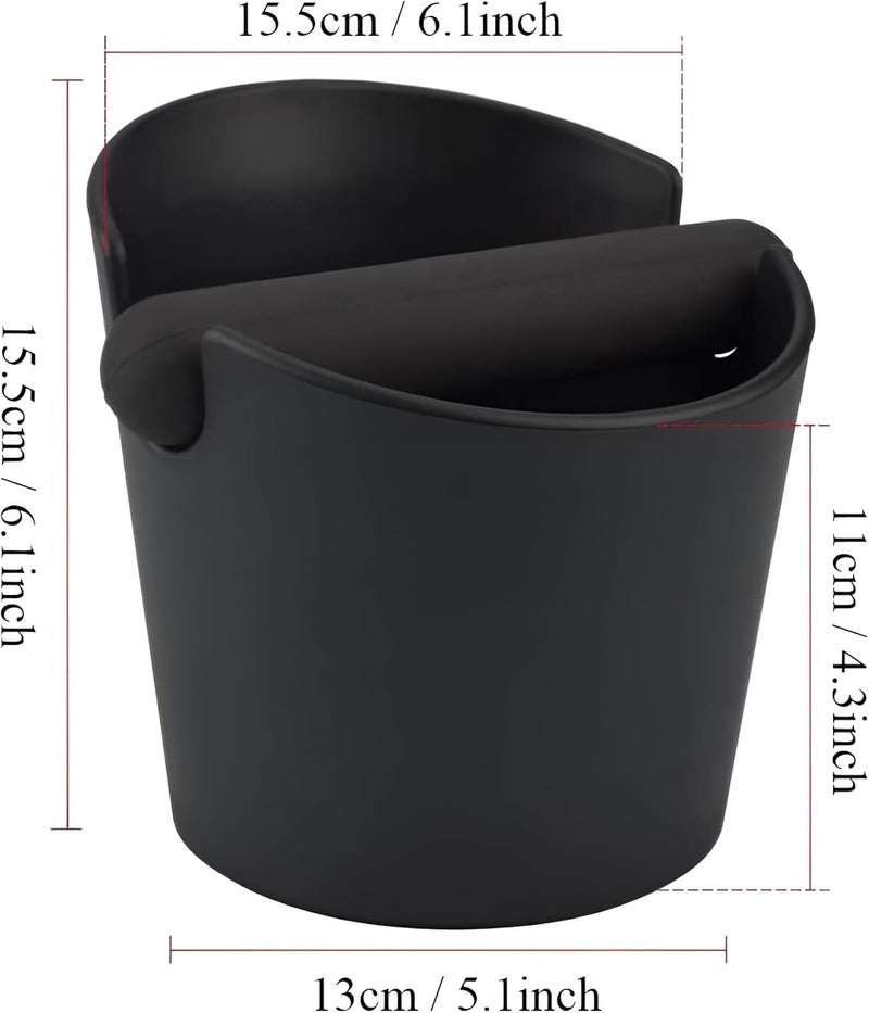 HabiWell Large Espresso Knock Box 6.1 Inch Shock-Absorbent Durable Barista Style Coffee Knock Box With Removable Knock Bar and Non-Slip Base Espresso Dump Bin Coffee grounds container knock box espresso - Image 2