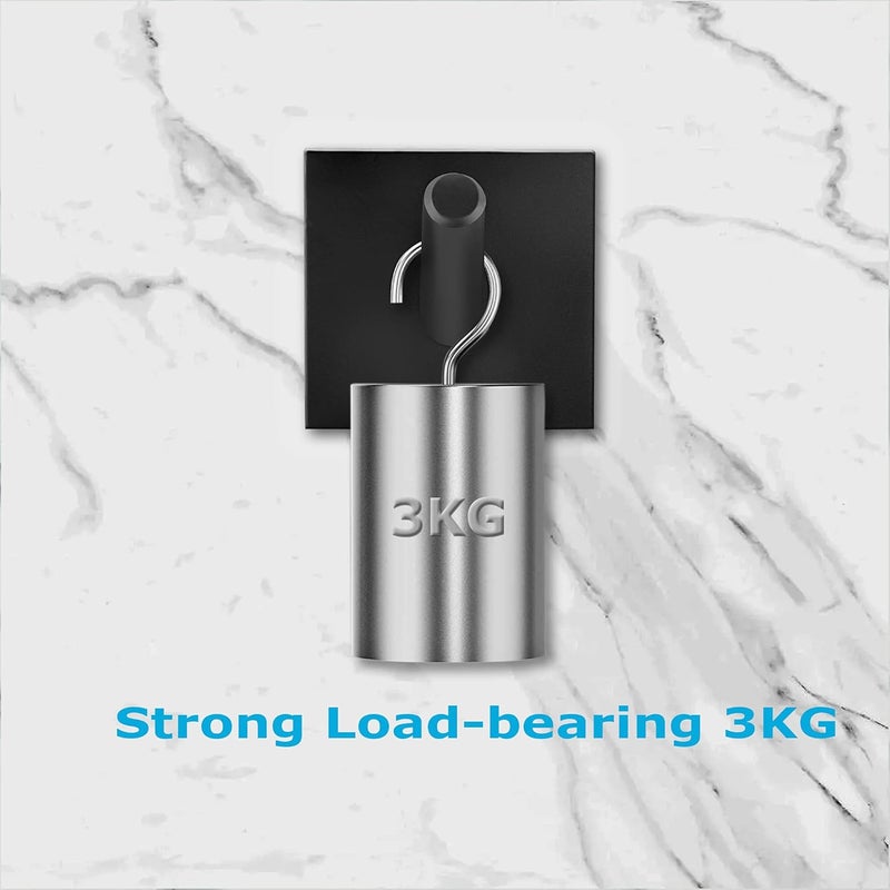 DOCOSS Stainless Steel Self Adhesive Hooks for Wall Heavy Duty Hooks for Hanging,Tower Clothes Hanger for Wall,Bathroom & Kitchen Pack of 4, Black - Image 4