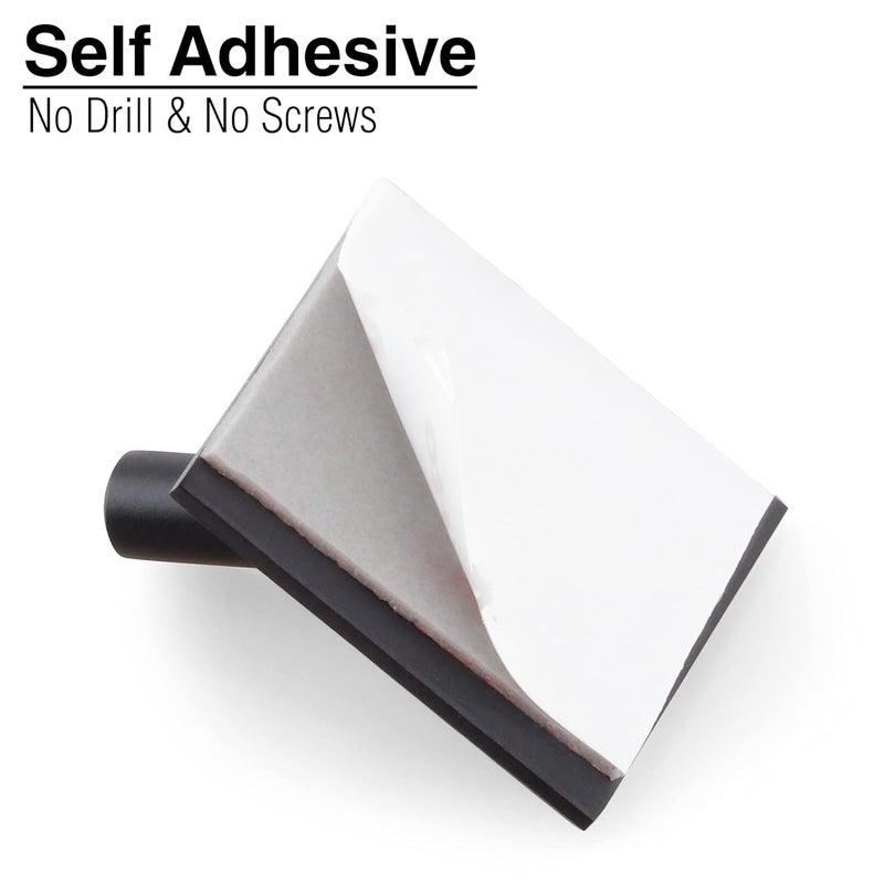 DOCOSS Stainless Steel Self Adhesive Hooks for Wall Heavy Duty Hooks for Hanging,Tower Clothes Hanger for Wall,Bathroom & Kitchen Pack of 4, Black - Image 3