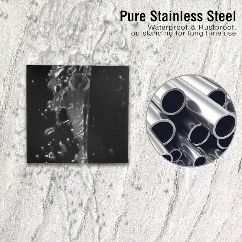 DOCOSS Stainless Steel Self Adhesive Hooks for Wall Heavy Duty Hooks for Hanging,Tower Clothes Hanger for Wall,Bathroom & Kitchen Pack of 4, Black - Image 5