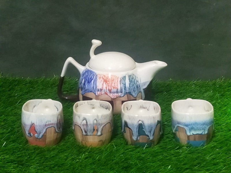 Caffeine Ceramic Handmade Multicolor Morning Set of 5 Pieces - Image 1
