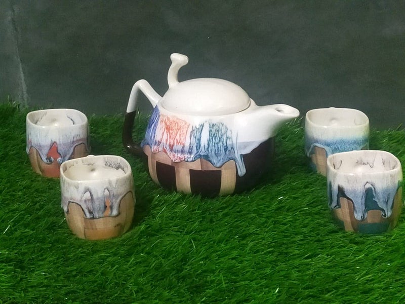 Caffeine Ceramic Handmade Multicolor Morning Set of 5 Pieces - Image 2