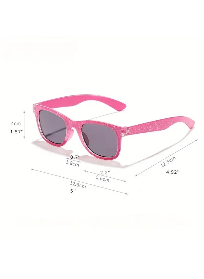 سينت هاوس نظارات شمسية مربعة أنيقة وملونة للبنات | نظارات عصرية للصغار، مثالية للملابس الكاجوال (تشمل حافظة النظارات)، نظارات شمسية - Image 3