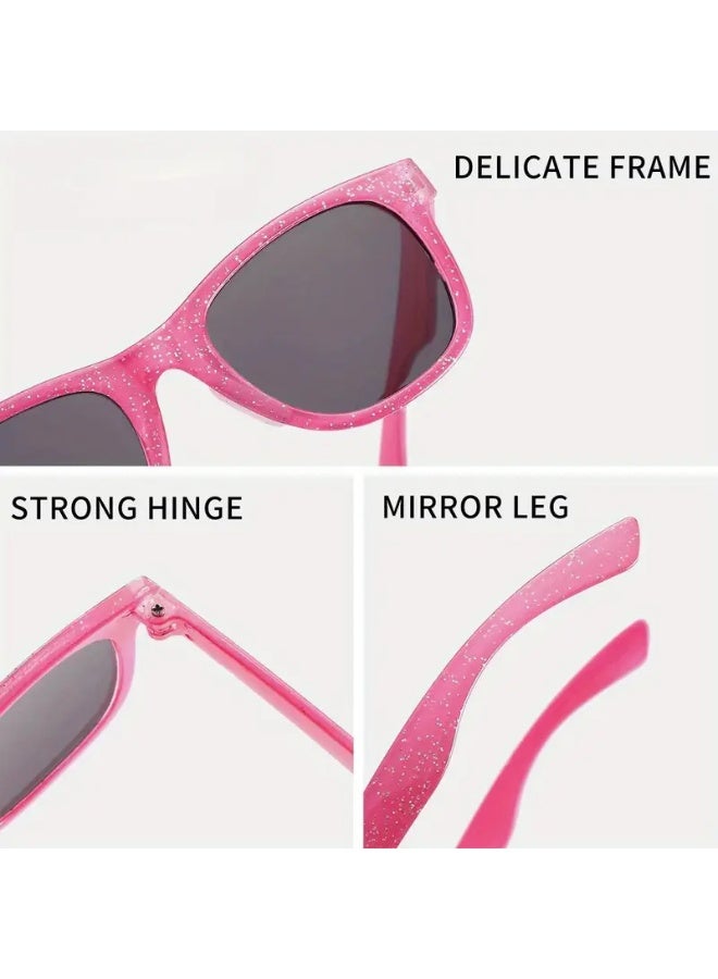 سينت هاوس نظارات شمسية مربعة أنيقة وملونة للبنات | نظارات عصرية للصغار، مثالية للملابس الكاجوال (تشمل حافظة النظارات)، نظارات شمسية - Image 2