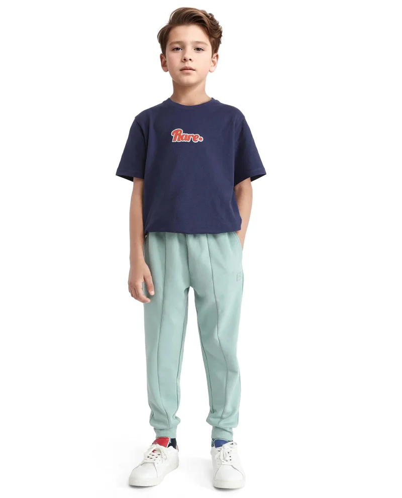Rare Ones Rare Ones Kids Pok Pastel Turq Cotton Applique Trackpant