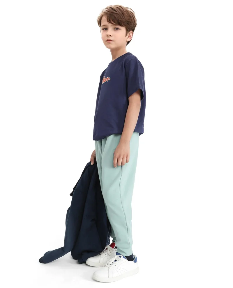 رير ونز Rare Ones Kids Pok Pastel Turq Cotton Applique Trackpant
