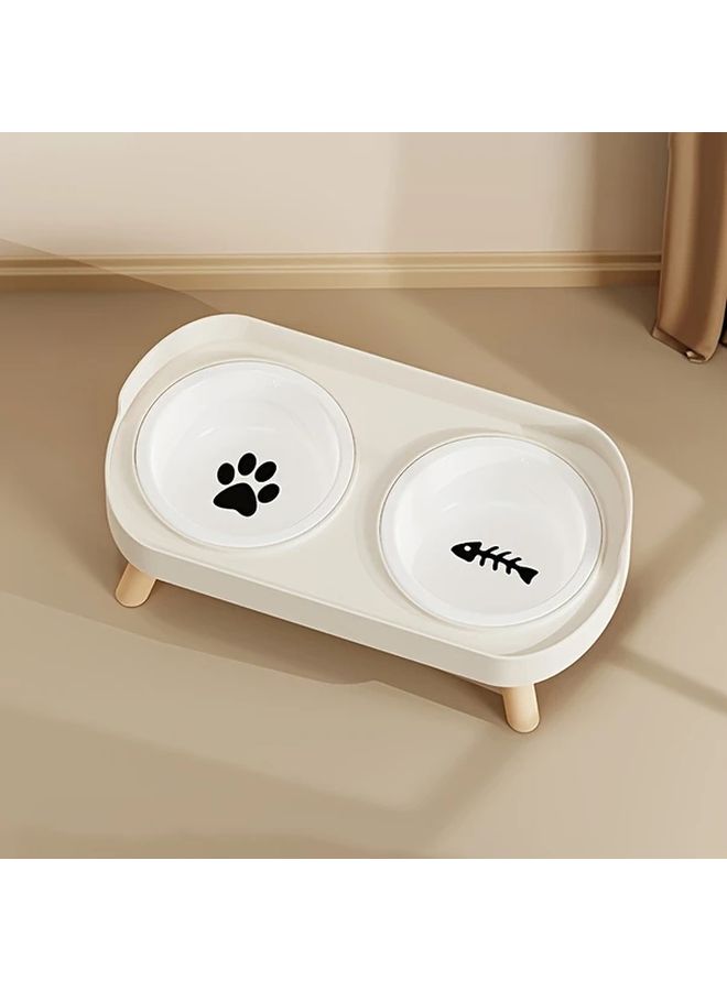 Dual Layer Anti Spill Elevated Pet Feeder Stainless Steel Cherry Blossom Pink - Image 3