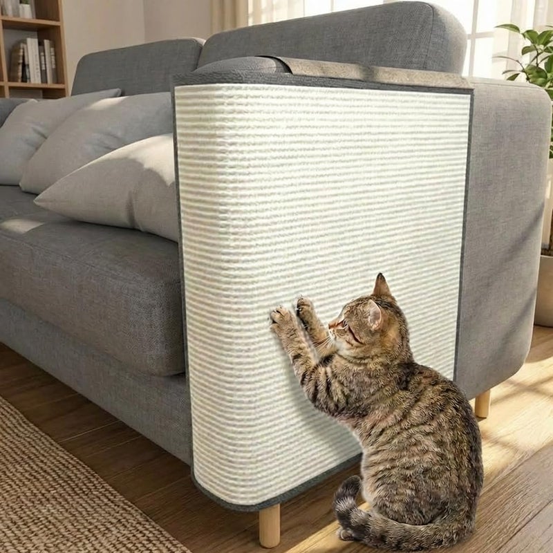 Mofish Large Cat Scratcher Couch Protector, All Inclusive Cat Anti-Scratch Pad, Natural Sisal Furniture Prevent From Cats - Corner Cat Scratcher for Sofas, Chairs (Dark grey left) - Image 1