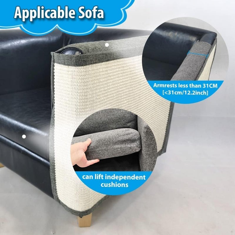 Mofish Large Cat Scratcher Couch Protector, All Inclusive Cat Anti-Scratch Pad, Natural Sisal Furniture Prevent From Cats - Corner Cat Scratcher for Sofas, Chairs (Dark grey left) - Image 4