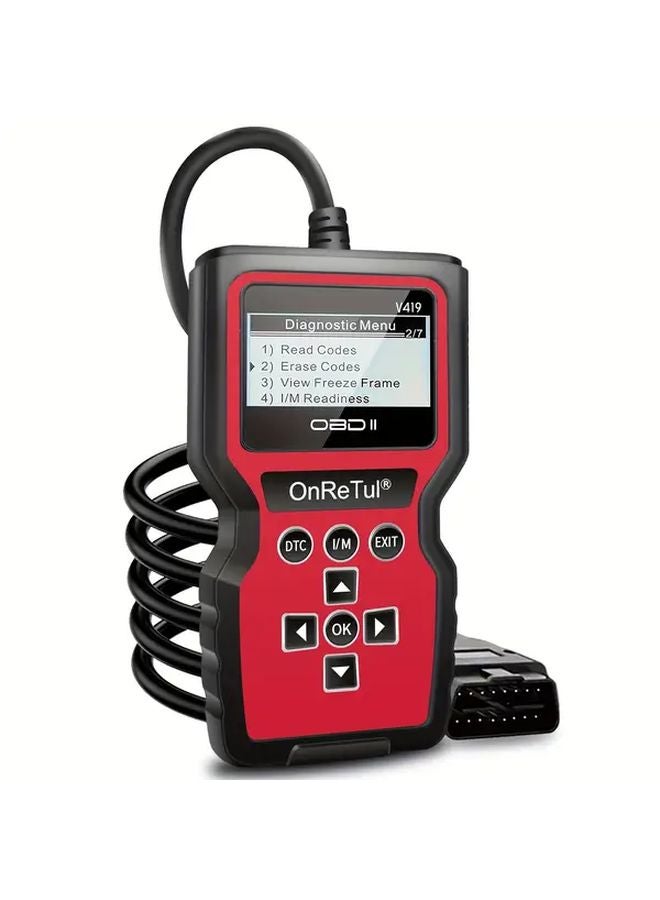 Red V419 ماسح OBD2 أداة تشخيص السيارات قارئ الشفرات ممحاة فحص جاهزية IM إعادة برمجة وحدة التحكم الإلكترونية - Image 1