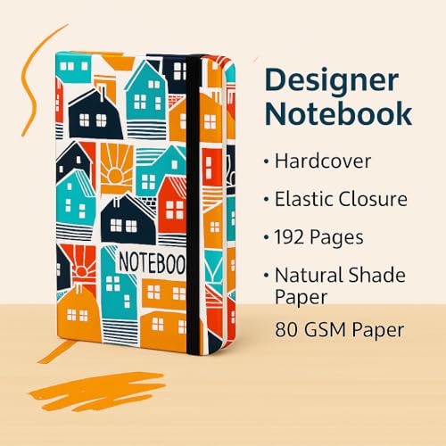 COI A5 Trendy Pattern Journal – 5.5×8.5 in Unlined Notebook with 192 Premium 80 GSM Pages, Elastic Band & Two Ribbon Bookmarks for Daily Planning & Sketching - Image 4