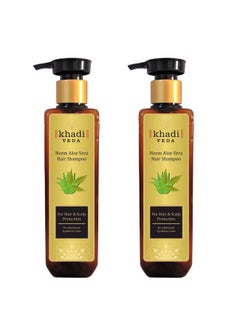 khadi veda Shampoo Neem Aloe Vera For Hair & Scalp Protection 200 Ml Pack Of 2.  - Image 1