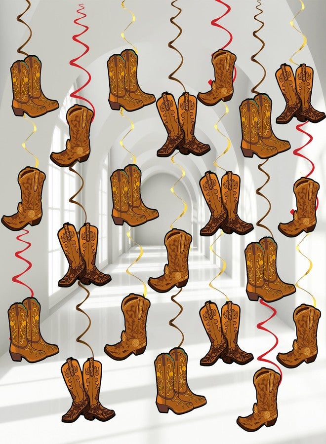 CHUNNIN 60 PCS West Cowboy Themed Party Hanging Swirls Wild Western Hanging Decorations Western Cowboy Boot Banner for Baby Shower Birthday Party Ceiling Decorations Supplies - Image 1