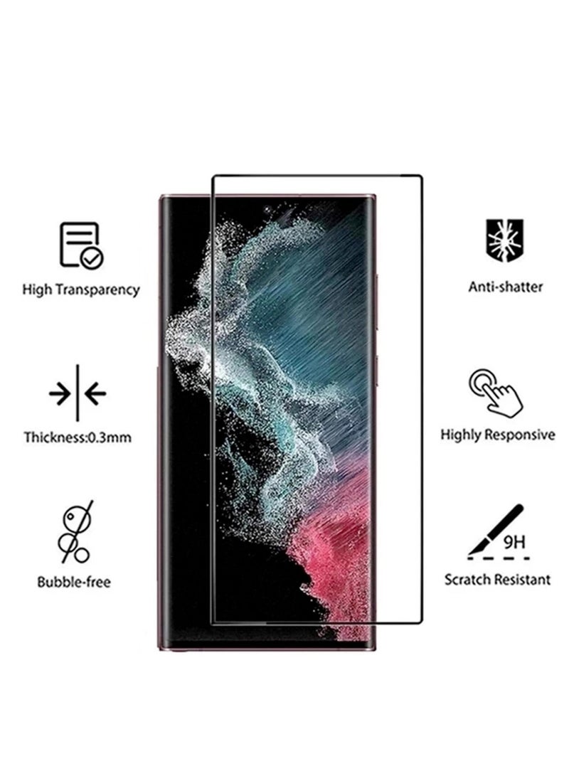 DUSALA 2+2Pack Compatible for Samsung Galaxy S23 Ultra Screen Protector With Camera Lens Protector Tempered Glass HD Clear Anti-Scratch No-Bubble [2023] For Galaxy S23 Ultra - Image 2