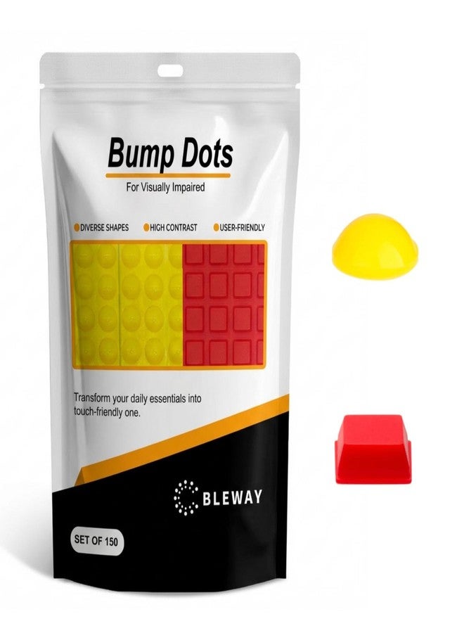 BLEWAY Bump Dots for Visually Impaired 150 Pcs Combo Pack(Yellow and Red) - Low Vision Aids Braille Stickers Raised Tactile Dots for Elderly, Blind - Image 2