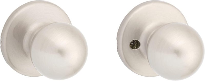 Kwikset مقبض باب داخلي كويكست بولو للمرور للأبواب الخزائن والممرات بدون قفل بلمسة نهائية من النيكل المصقول مع حماية مايكروبان - Image 3