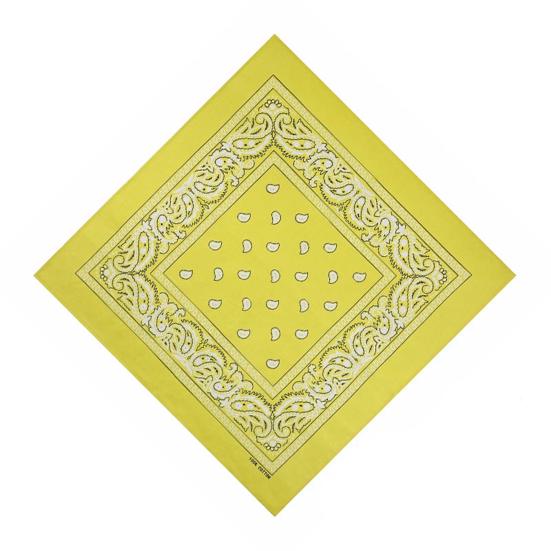 Cotton 74GSM Paisley Bandana HipHop Unisex Yellow (Cotton 90GSM) 