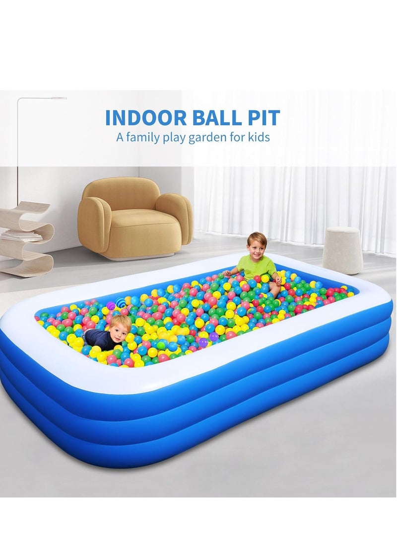 PVC Inflatable Swimming Pool Sturdy and Safe for Kids and Adults Giant Inflatable Rectangular Pool Family Lounging Kiddie Pool Stylish Rectangular Outdoor Play Pool Thickened Resistant Material  - Image 3