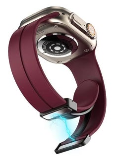 Ocean Magnetic Band D-buckle Silicone Sport Strap Replacement WristBand for Apple Watch SE Series 8/7/6/5/4/3/2/1 (38mm/40mm/41mm)  - Image 4