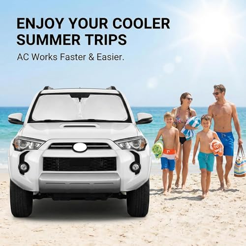 AuyNeas Windshield Sun Shade for Honda HR-V 2023 2024 2025 2026 Front Window Shade Custom Fit HRV Accessories Sun Visor Foldable Shade Blocks UV Rays Summer Must Have Car Accessories - Image 4