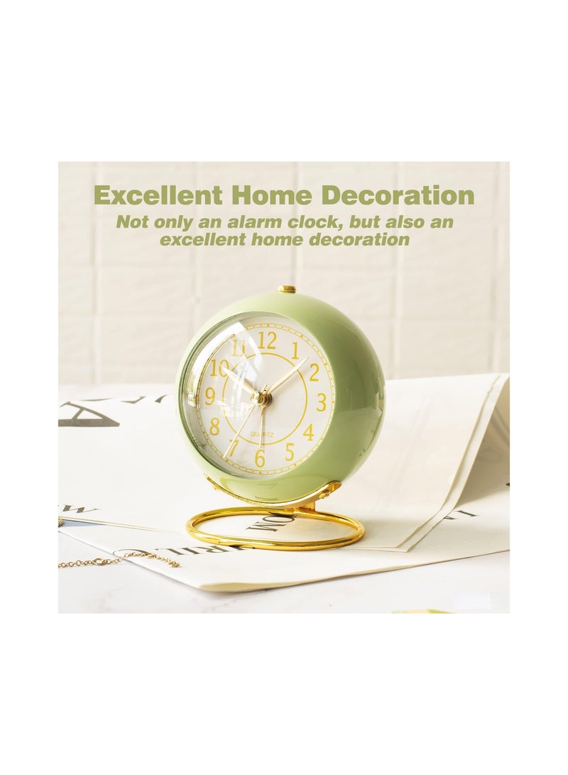 SYOSI Desk Alarm Clock with Light, Silent No Ticking, Small Table Clock for Bedside/Bedroom/Living Room/Office/Travel/Kids/Room Decor Aesthetic Vintage - Image 5