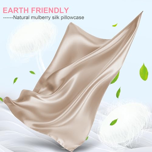 LYSHIN Mulberry Silk Pillow Cases 2 Pack King Size 20x36 Inches with Hidden Zipper, Ultra Smooth and Soft Breathable Cooling Silk Satin Pillowcase Set of 2, Better for Hair and Skin, Gifts for Women Men - Image 2