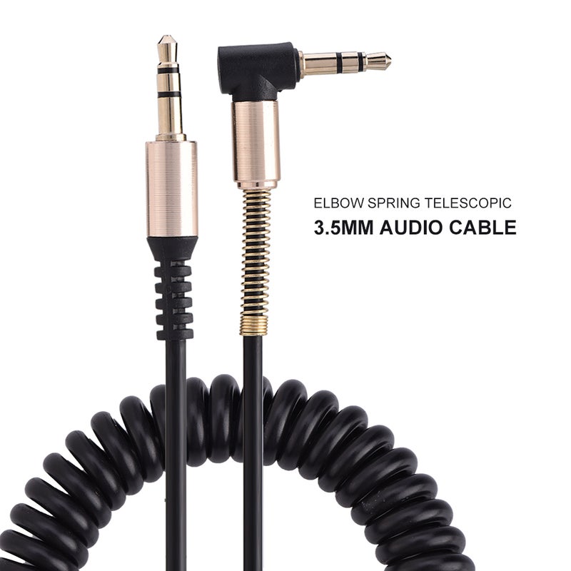 3.5mm Male to Male Spring Aux Cable L shaped & I shaped Retractable Cord for Car Audio Earphone - Image 5