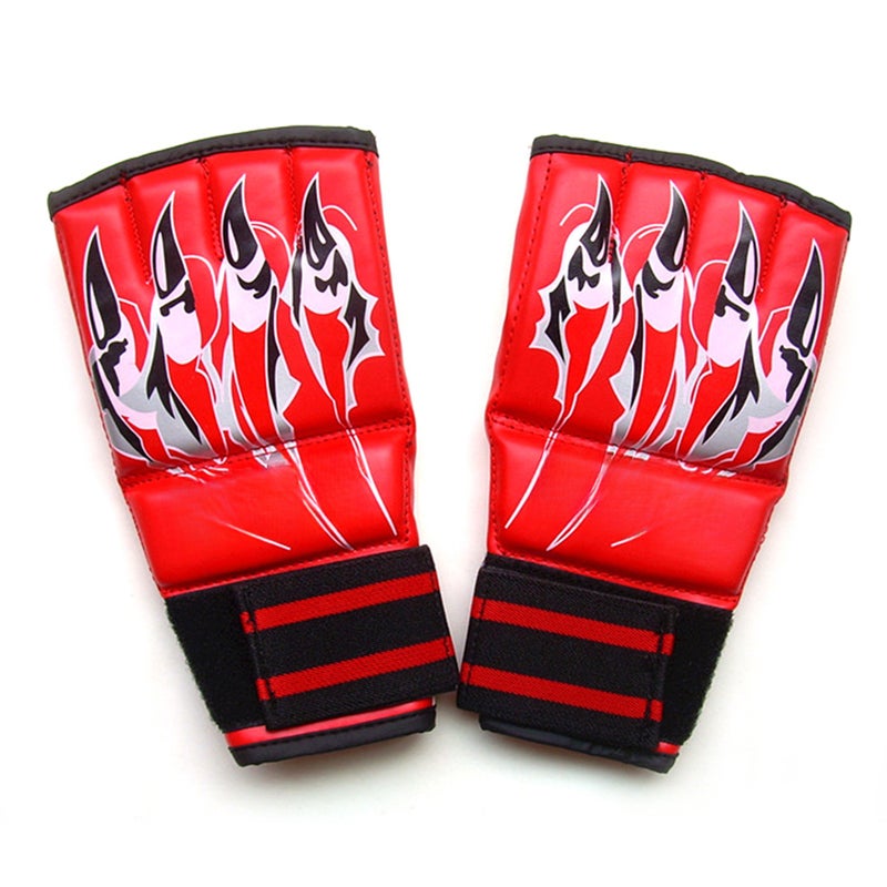 Half Finger Boxing Gloves MMA Mitts Thai Punching Training Bag Gloves Outdoor Sports Mittens Boxing Practice Equipment for Sanda Sparring Punching Bag Training - Image 1