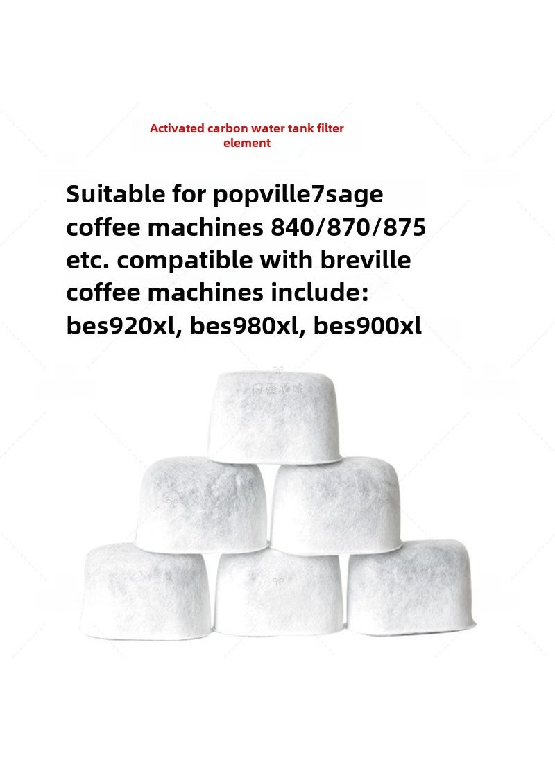 Generic - Breville Sage Coffee Machine Water Filter Activated carbon filter element (pack of 6) Platinum rich full series/sage - Image 1
