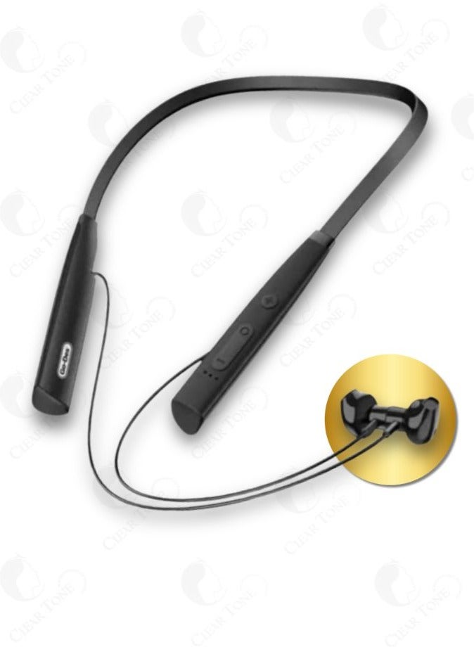 Go-Des Wireless Bluetooth Neckband Earphones | Upto 30-Hour Music Usage | 200 Hours Standby Time | HiFi Super Bass Sound | Built In Mic | Light Weight Ergonomic Design | Black Color - Image 1