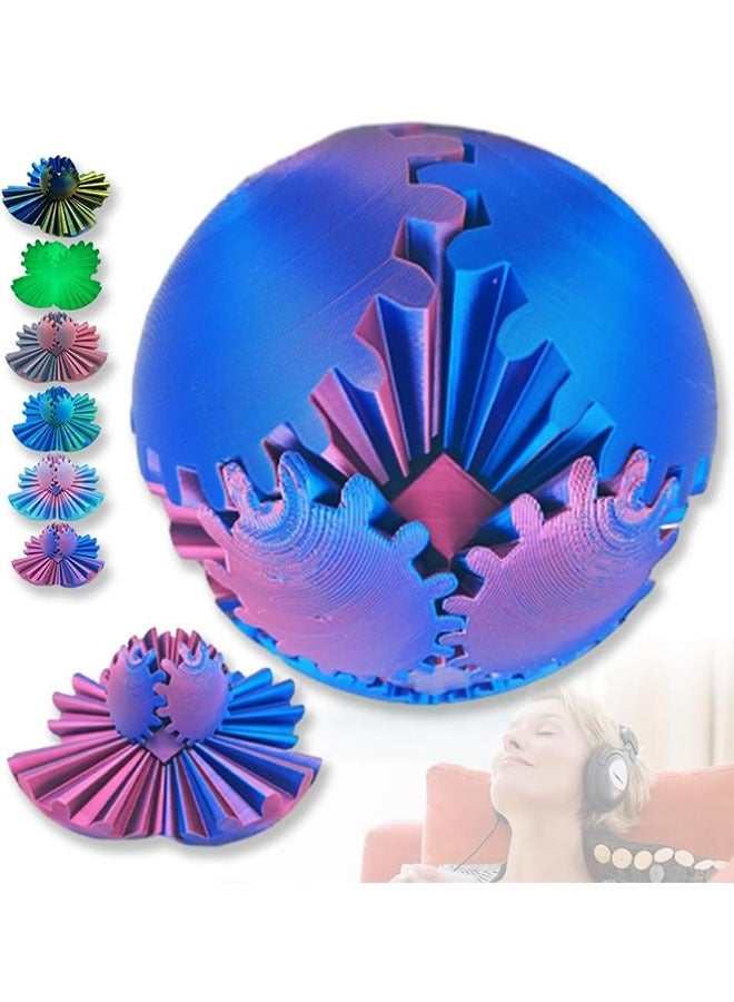 meayul Cube Fidget Toy, Gear Ball 3D Printed Gear Ball Spin Ball, Gear Ball Pop Fidget Toy, Stress Ball, GearSphere Desk Toy, Fidget Ball, Gear Toy - Image 1