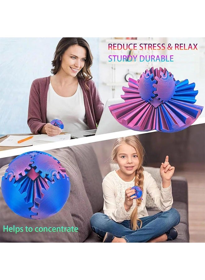 meayul Cube Fidget Toy, Gear Ball 3D Printed Gear Ball Spin Ball, Gear Ball Pop Fidget Toy, Stress Ball, GearSphere Desk Toy, Fidget Ball, Gear Toy - Image 2