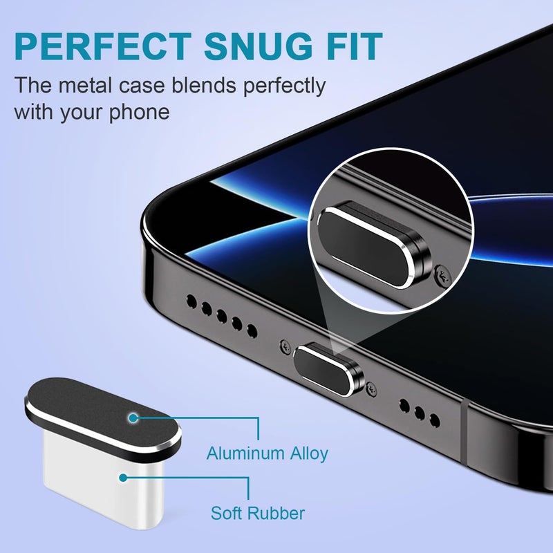 Goweewon USB C Dust Plug, 4 Pack USB C Port Cover, Type C Charging Port Plug Cover with Speaker Dust Cover, Phone Accessories for iPhone 17, iPhone 15/16/16 Plus/16 Pro/16 Pro Max - Image 4