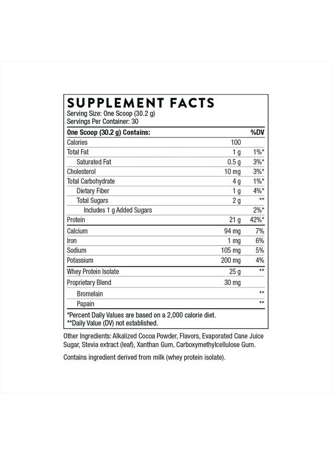 Thorne Whey Protein Isolate - 21 Grams of Easy-to-Digest Whey Protein Powder - NSF Certified for Sport - Chocolate Flavored - 31.9 Ounces - 30 Servings  - Image 2