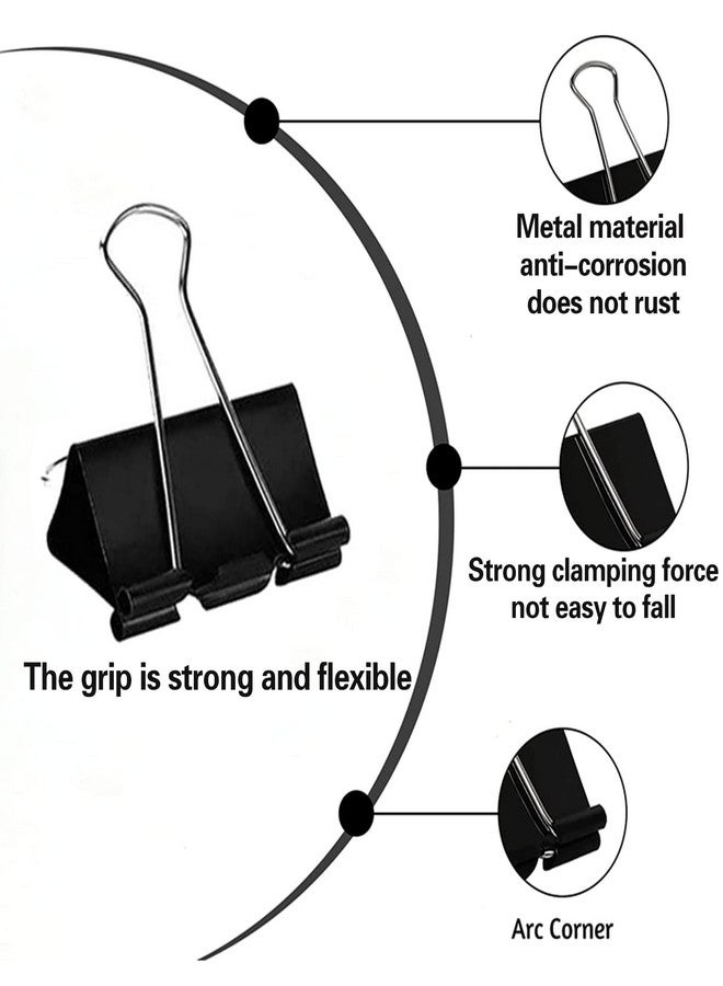 KAKAMINA Binder Clips Paper Clamps 300 Pack Assorted Sizes (Black), Jumbo, Large, Medium, Small, Mini and Micro,6 Sizes for Office, School and Home - Image 3
