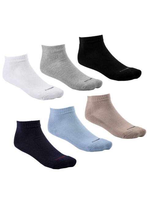 Pack of 6 Plain Color Cotton Socket Socks for Men