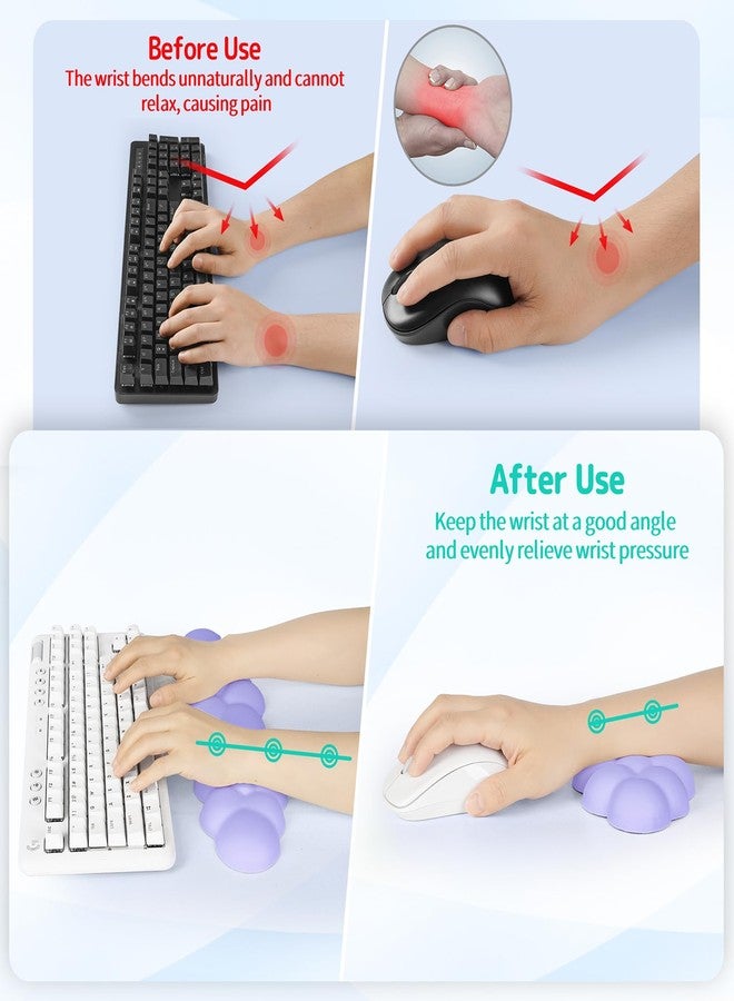 Sushret Purple Cloud Keyboard Wrist Rest Set - Image 3