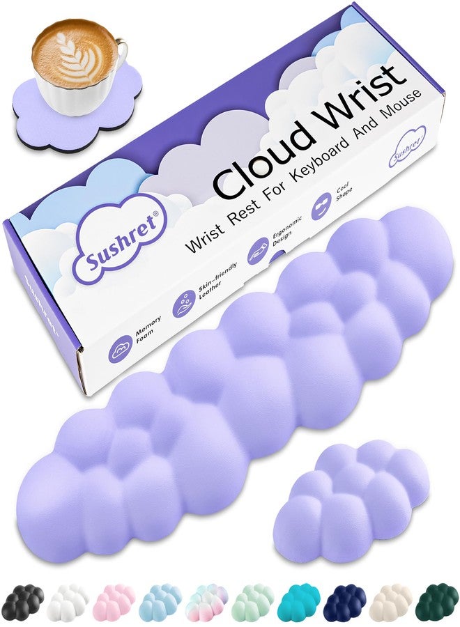 Sushret Purple Cloud Keyboard Wrist Rest Set - Image 1