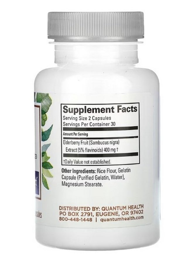 Quantum Health - Elderberry 400 mg 60 Capsules  200 mg per Capsule - Image 1