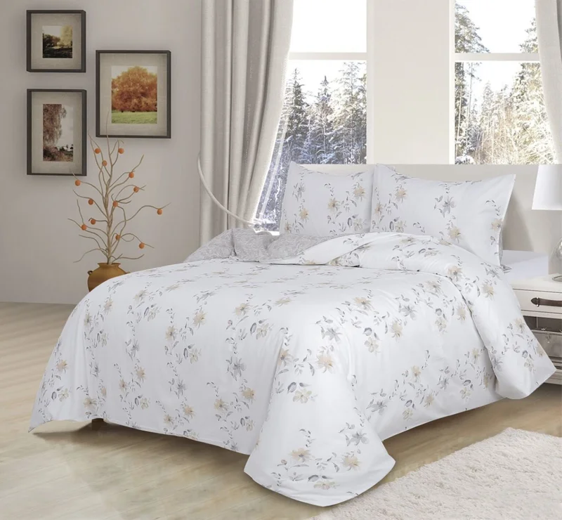 DWELL 200 Thread Count Printed Sunrich Duvet Cover Set