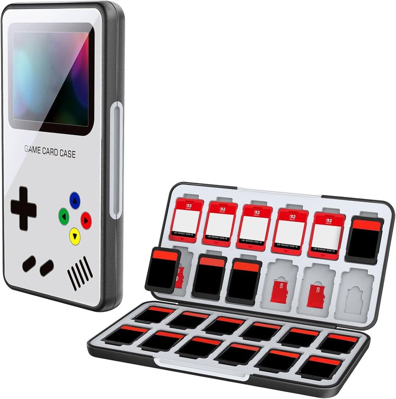 HEIYING حافظة بطاقات ألعاب لجهاز Nintendo Switch 2 / OLED / Lite، حامل ألعاب Switch بتصميم مخصص مع 24 فتحة لبطاقات الألعاب و24 فتحة لبطاقات Micro SD. - Image 1