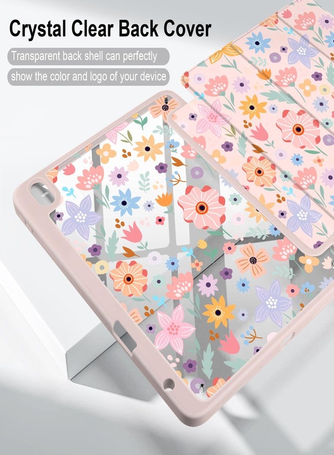 Batianda Designed Case for New iPad (A16) 11 inch 2025 / iPad 10th 10.9-inch 2022 [Built-in Pencil Holder] Shockproof Cover with Clear Back Shell TPU Bumper Auto Sleep/Wake, Hand-Drawn Flowers - Image 5