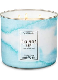 White Barn Bath and Body Works New for 2019 Eucalyptus Rain (eucalyptus, spearmint, spring rain)14.5 oz 3 Wick Candle made w essential oils 