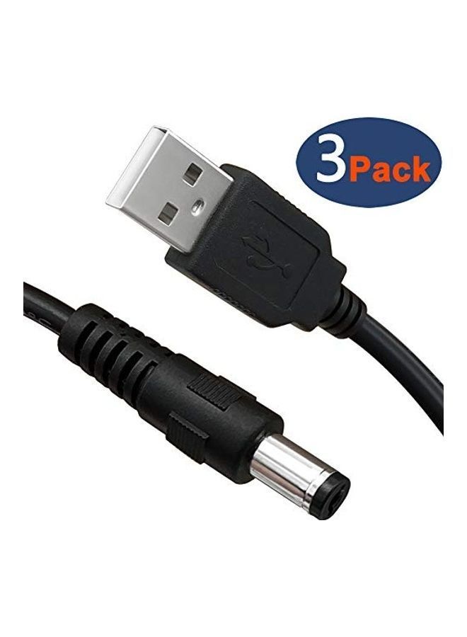 NIBEMINENT Sioxen USB 2.0 A Type Male to DC Charging Cable Pack Of 3 black - Image 1
