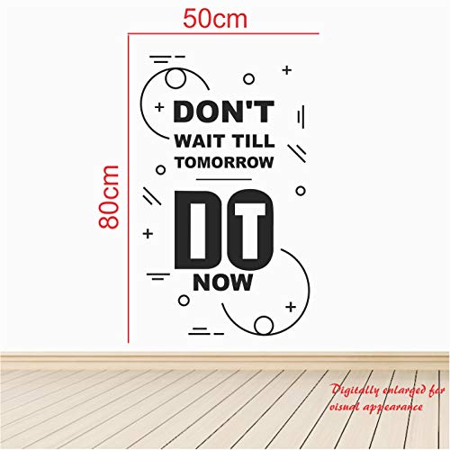 StickMe Do It Now Motivational Quote Wall Sticker | Inspirational Vinyl Decal for Office, Bedroom, Living Room, Kitchen & Study Room | Multicolour Self Adhesive Removable Wall Art (80x50 cm) - Image 3